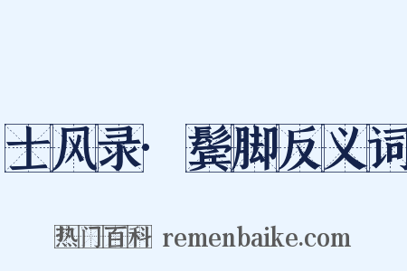 士风录·鬓脚反义词是什么意思的图片